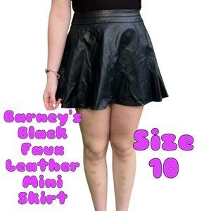 Clothing - NWT Barney's Black Faux Leather Skirt Size 10